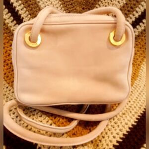 NWOT💕MONDI SUADE CROSSBODY! BLUSH BEIGE, 2 COMPARTMENTS, GOLD HARDWARE!
